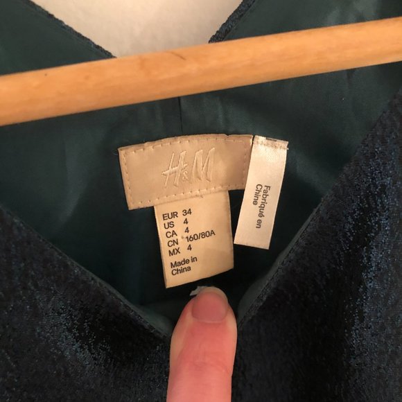 Metallic Dark Green Mini Dress SOLD - Picture 3 of 8